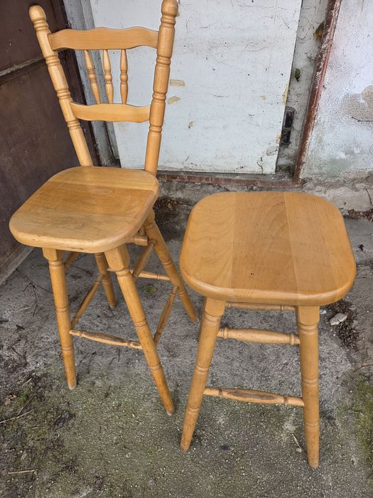Дървени бар столове