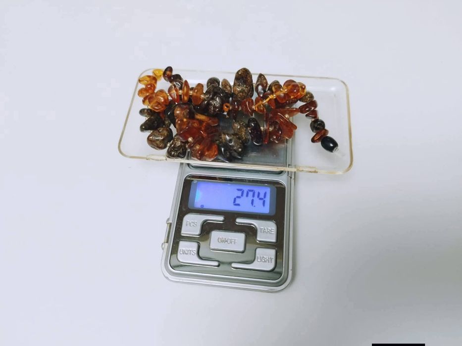 Vechi colier din chihlimbar natural baltic, cognac, honey, brun, rosu