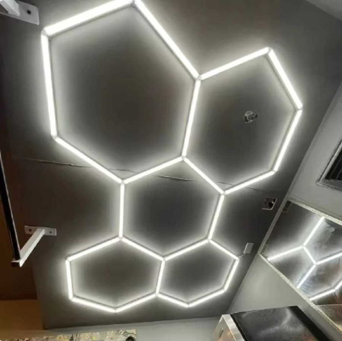 Kit 5 Hexagoane HoneyComb iluminat Garaj Detailing Service Frizerie