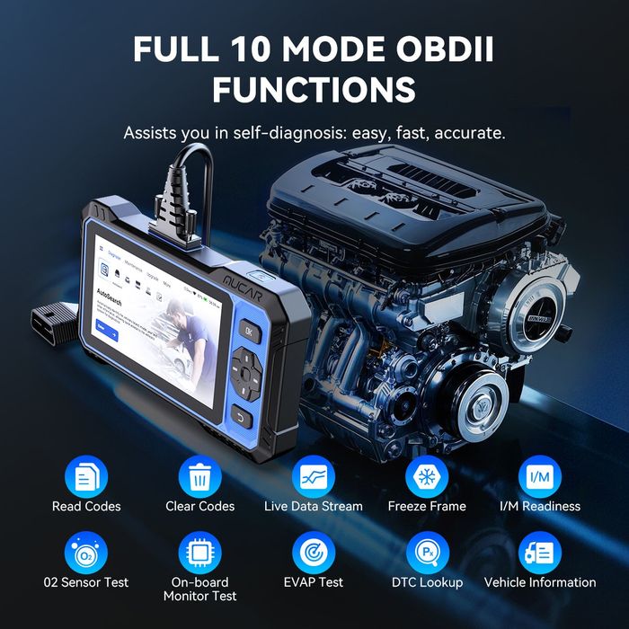 Промоция MUCAR 632  2025г.WiFi Професионална/Диагностика./OBD2 Бг.Меню.