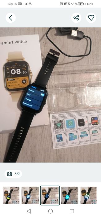 Ceas smartwatch cu ecran tactil, ecran HD TFT de 4.65 cm, corp aliaj,