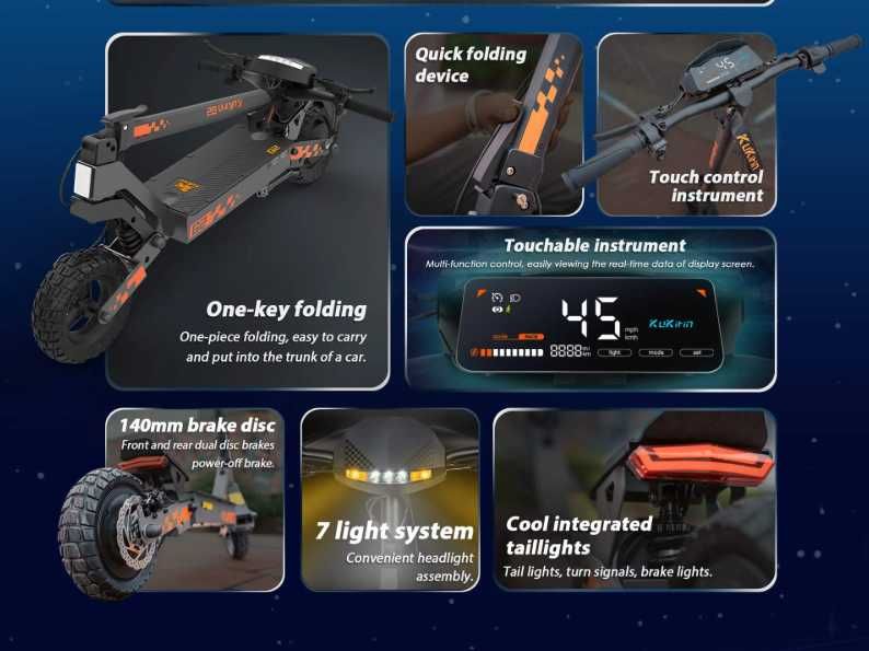 MAGAZIN! Trotineta electrica Kukirin G2 2026, 800w, autonomie 50 km, garantie!