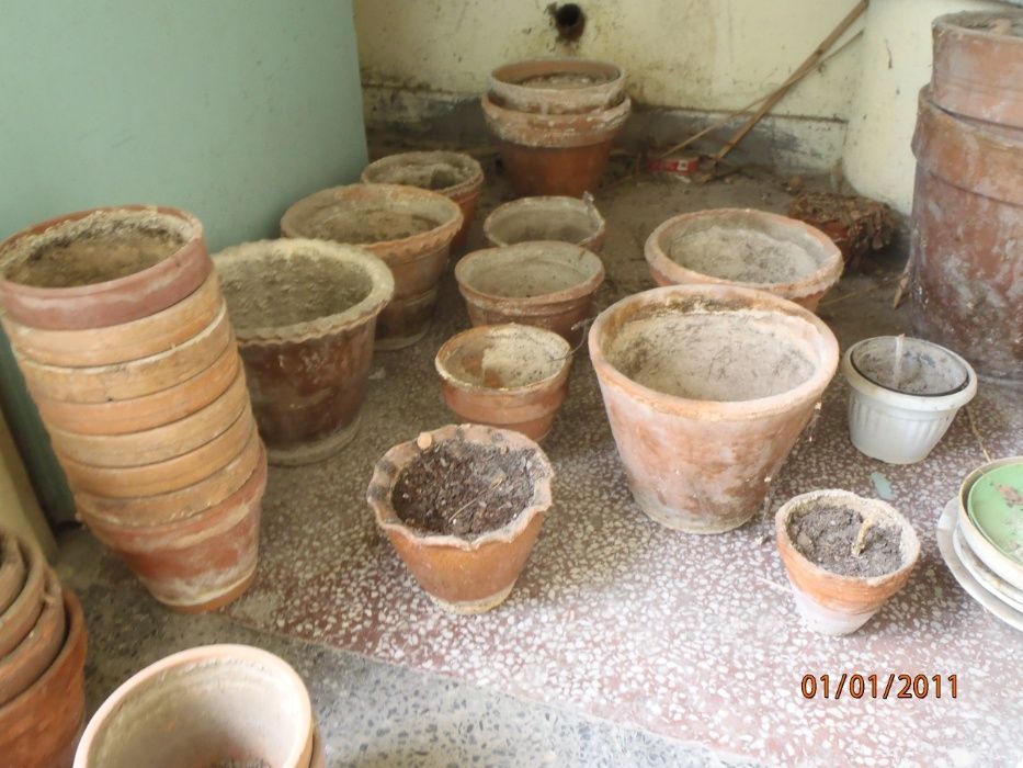 Ретро Керамични саксии за растения всякакви размери, употребявани и чи