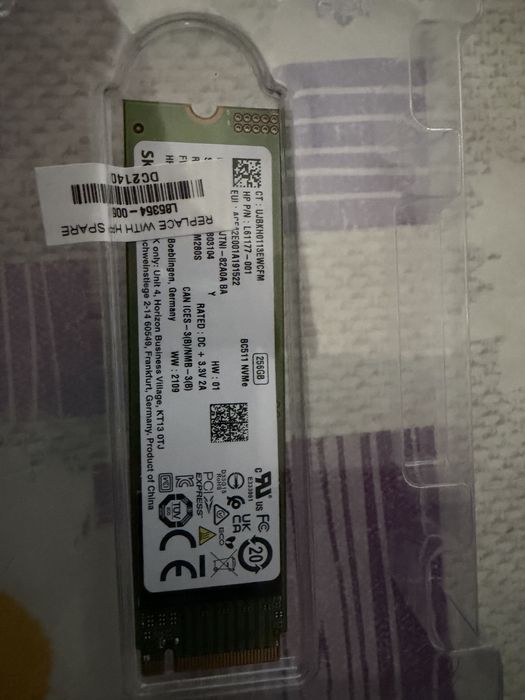 SSD NVMe SK hynix BC511 256GB M.2 2280 PCIe – Original HP