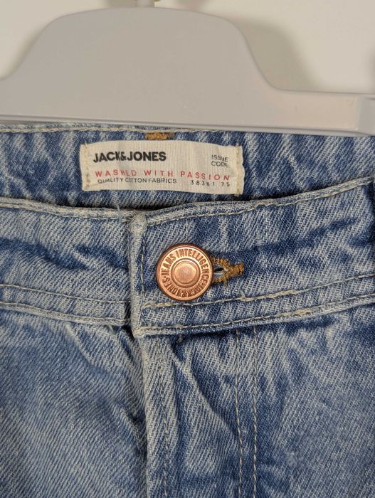 Blugi scurți Jack & Jones, croială lejeră, denim albastru, Y2K