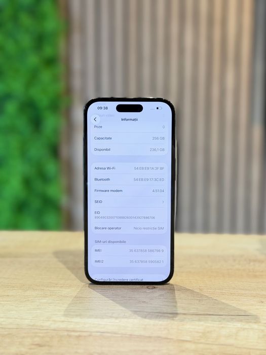 iPhone 14 Pro 256Gb Black/Baterie93%/Garantie 12 luni @atsgsm.ro