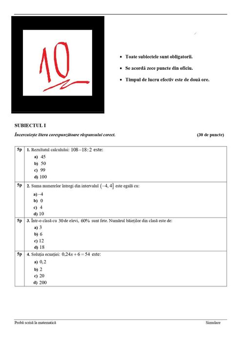 Pregatire disciplina matematica, la domiciliul elevului