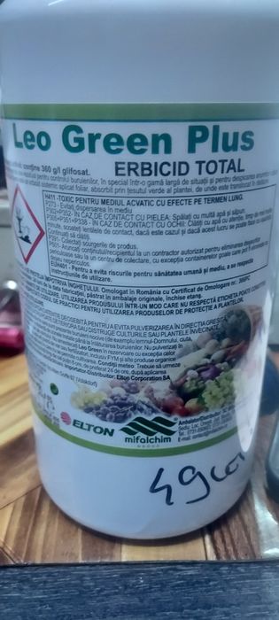 Leo Green Plus, un erbicid total pe bază de glifosat 360 g/L. 1L- Sticla