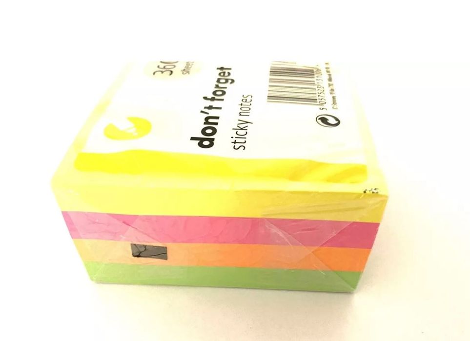 Разноцветни Самозалепващи Неон Листчета Sticky Notes 360 броя