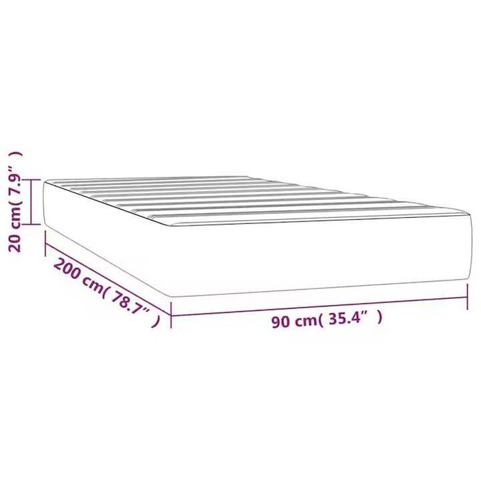 Saltea Pat Arcuri vidaXL Gri 90x200x20 cm Fermitate Medie Textil 14.3 Kg The Home Kika IKEA Mobexpert Dormeo Domusflex Oferta Noua Copii Adulti