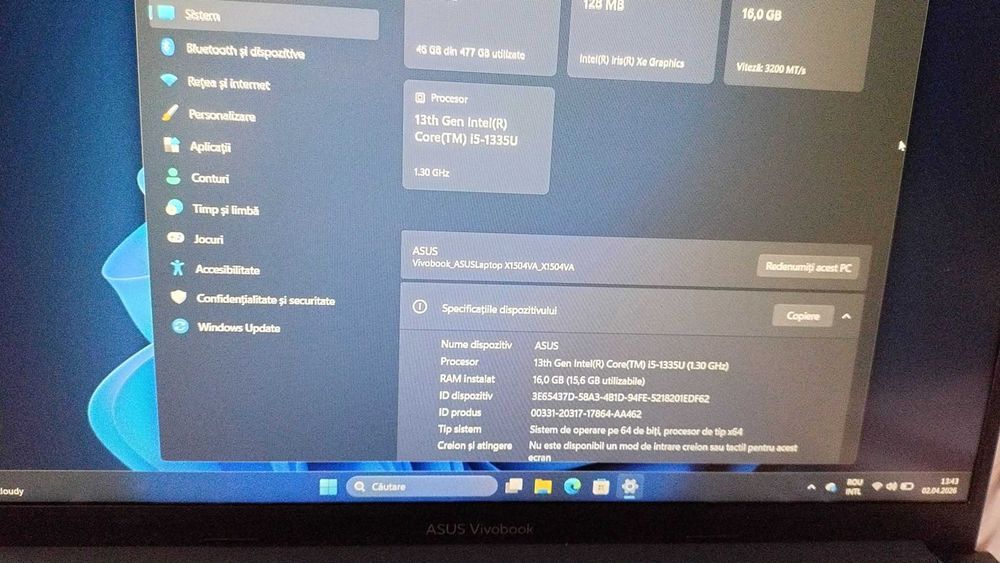 Laptop ASUS  Vivobook X1504VA