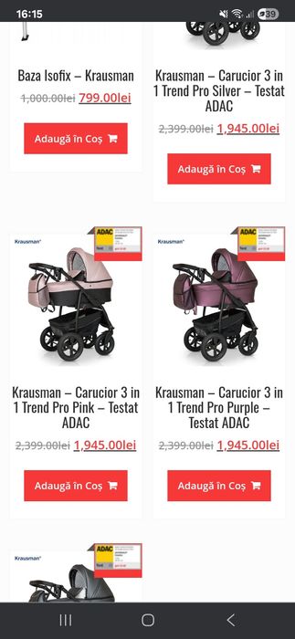 Vând carut krausman  3in 1 pro pink