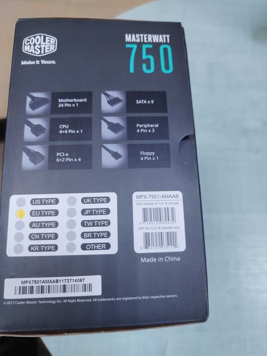 Захранване CoolerMaster 750w - НЕРАЗЛИЧИМО ОТ НОВО