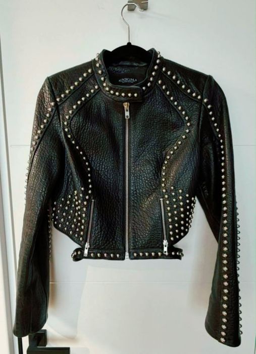 Кожено яке от естествена кожа с капси