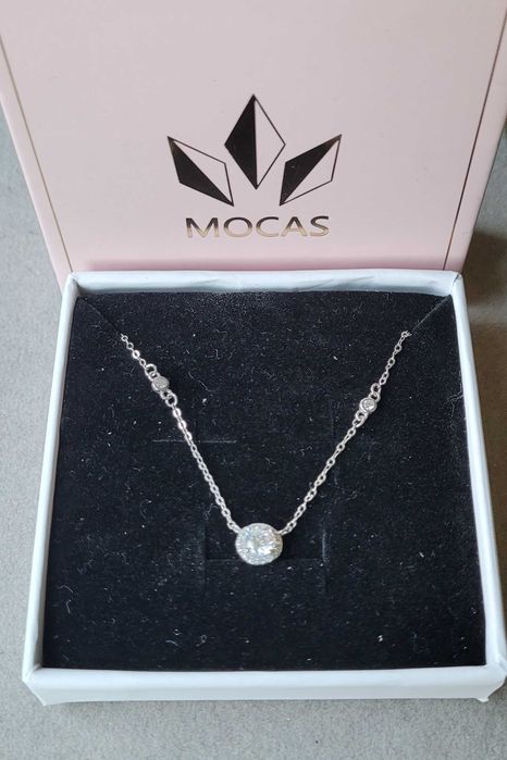 Lanț argint decorat cu CZ transparent, Mocas