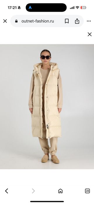 Длинный желет пуховик