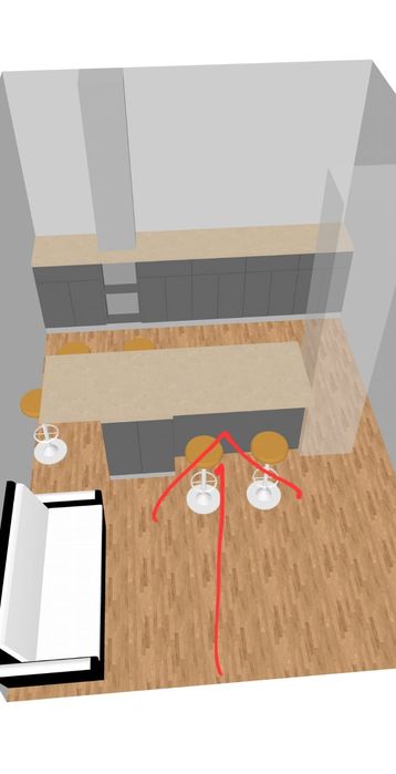 Insula living cu spatii de depozitare cu 4 scaune bar stare impecabila