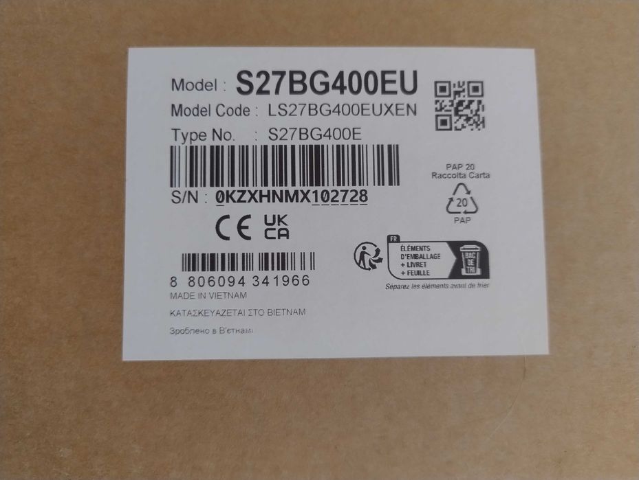 Monitor Samsung G4 defect