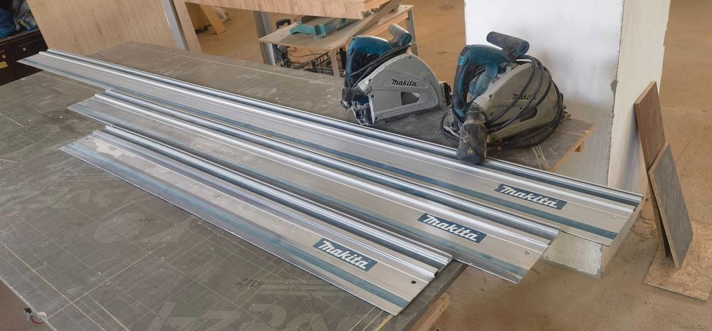 Погружные пилы Makita 2шт, направляющие шины Makita 3шт, + 2 струбцины