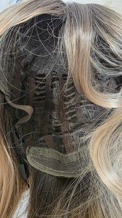 Perucă damă HAIRCUBE bob scurt ombre șaten blond, sintetică, 30 cm