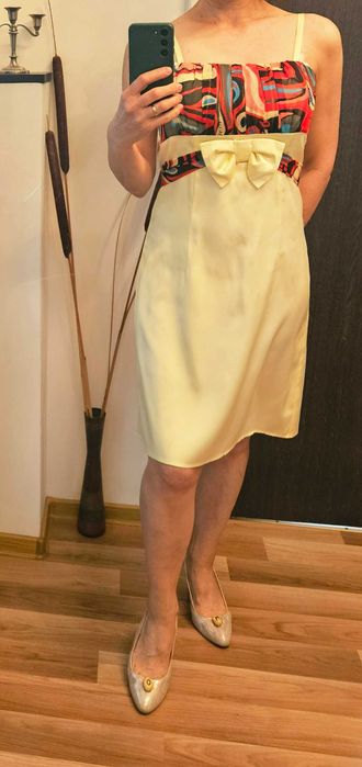 Rochie de vara din saten, cu bretele - marca Donna M