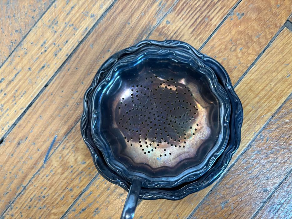 Set Rar WMF (1850-1890) - Infuzor de Ceai, Tavita și Sită Argintată