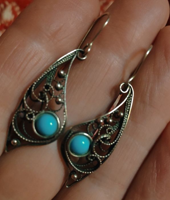 Серьги финифть СССР