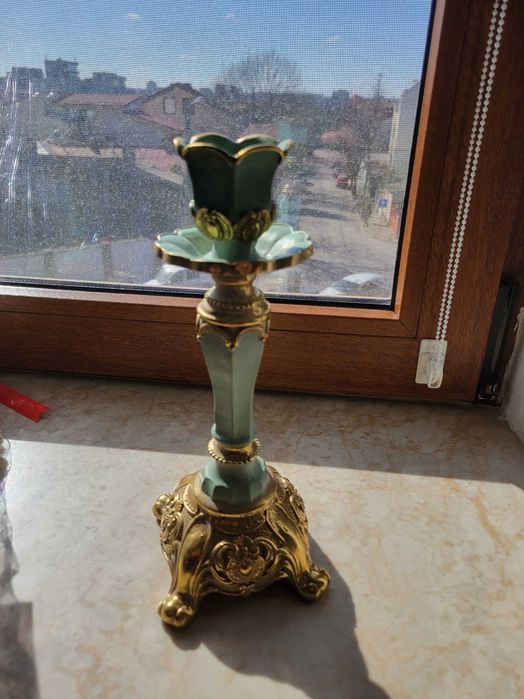 Sfeșnice lumânări cu farfurie aurită cadou NOI ambalate