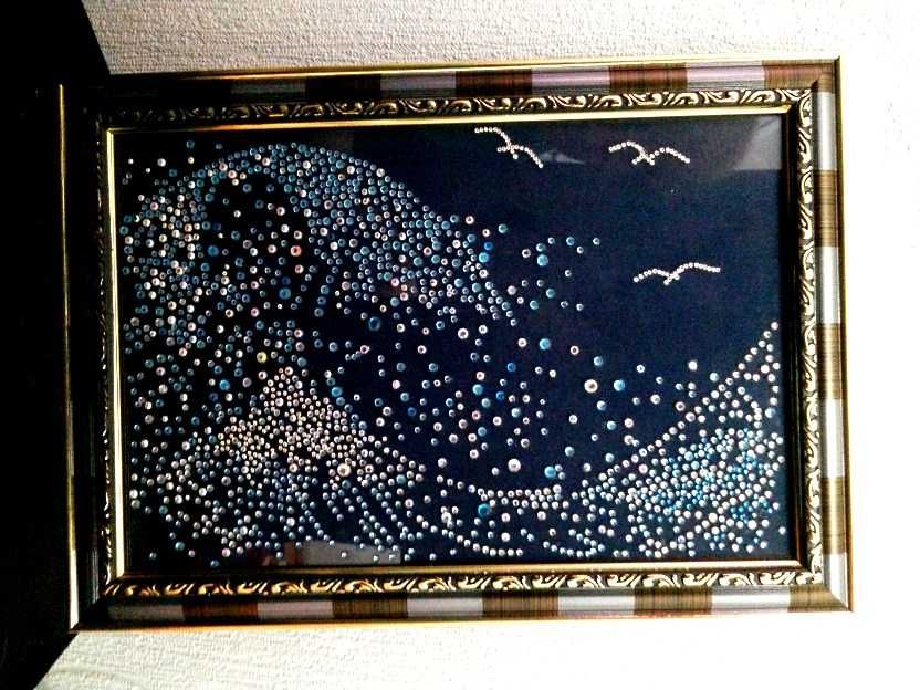 Картина "ВОЛНА"  мозаика по стеклу