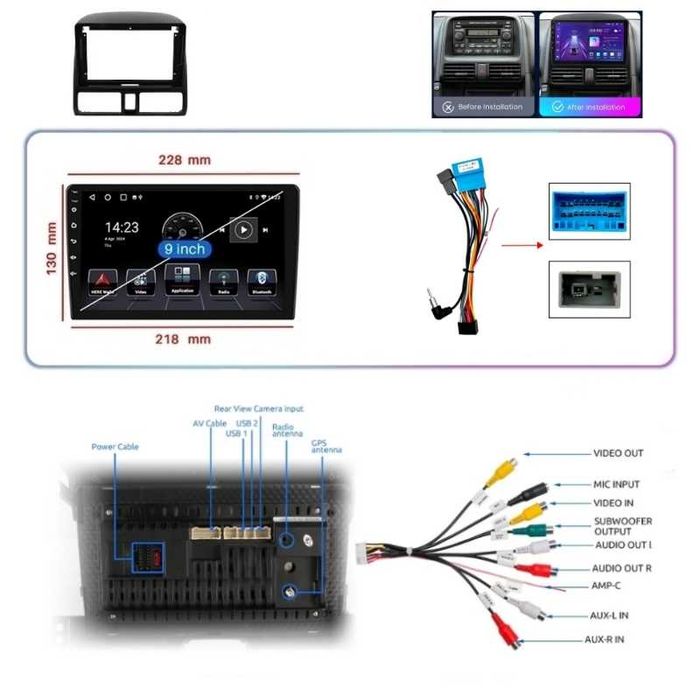 Honda CR-V_2 2001-2006 9” 2-DIN мултимедия с Android 14 , 4/64GB , CarPlay и AndroidAuto