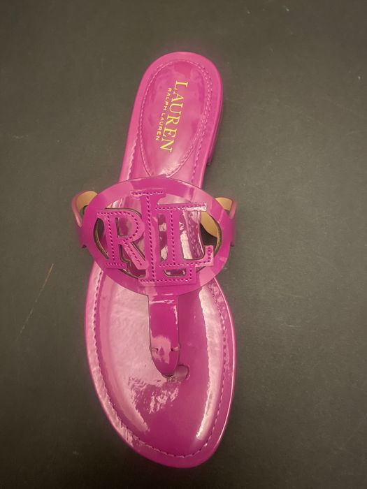 Sandale Ralph Lauren piele naturala lac roz fucsia 8.5 / 39 de dama