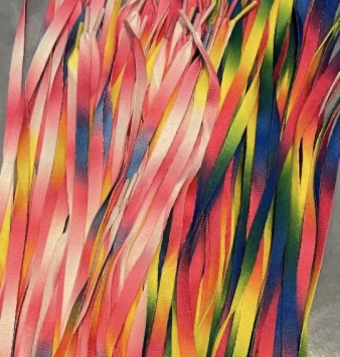 Шарени връзки за обувки/маратонки сърце