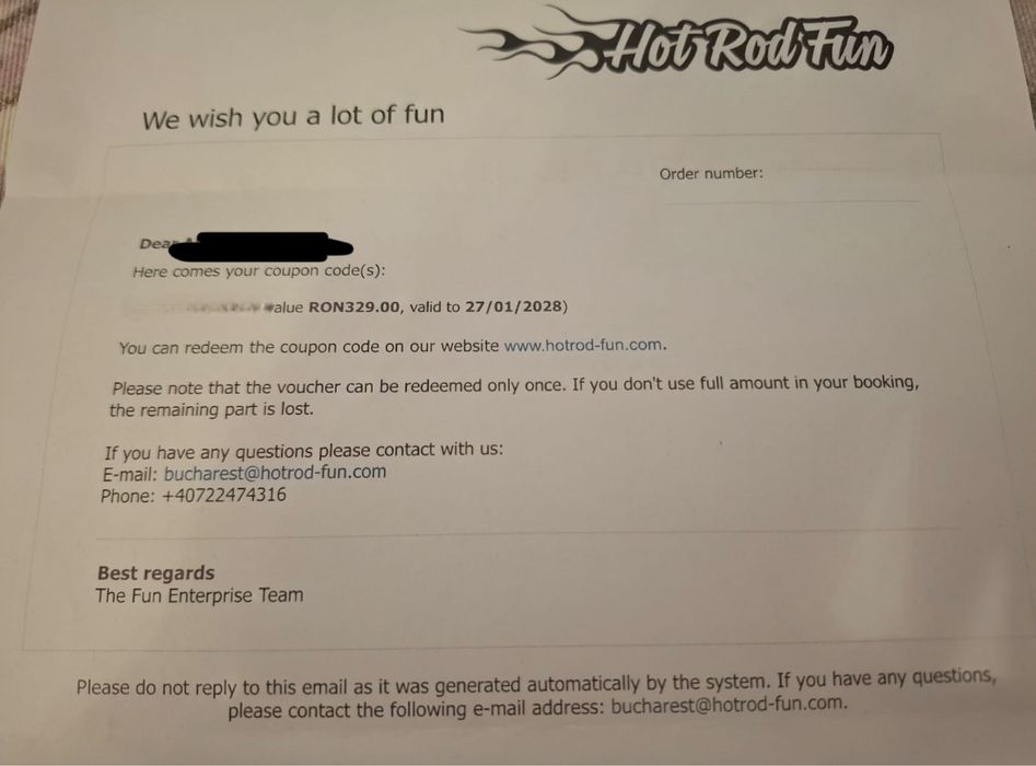 Voucher Hot Rod Fun
