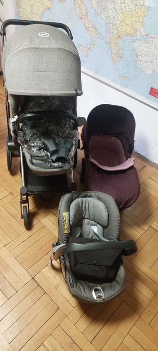 SET CYBEX PRIAM (Landou+Scaun sport+Scoica auto cu baza QFix)