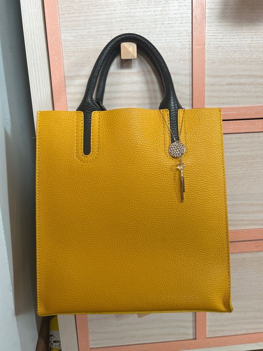 Кожена дамска чанта Естествена кожа Италианска