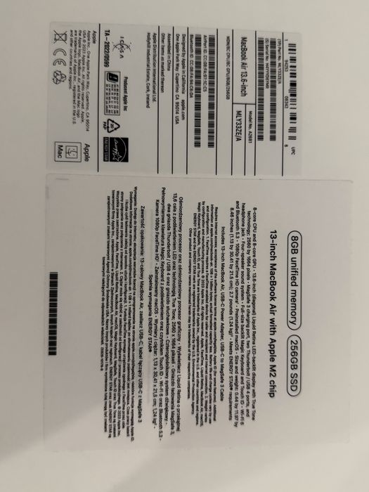 Mackbook Air 13 chip M2 8GB 256GB SSD