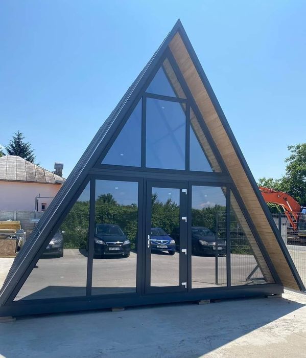 Cabane tip A din lemn pentru locuit in toate anotimpurile