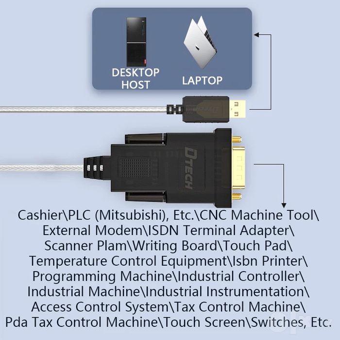 # USB RS232 DTech DT-5002A Serial COM DB9 Переходник адаптер Original