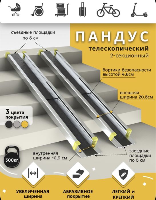 Пандус алюминевый для лестницы