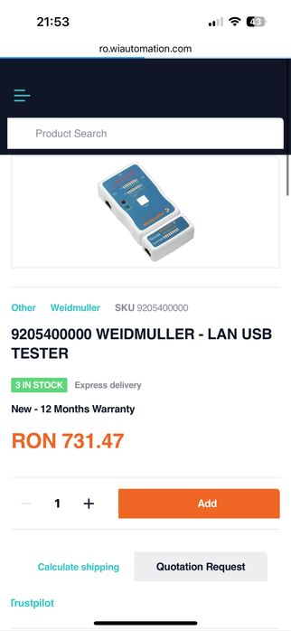 Weidmuller tester retea LAN si USB