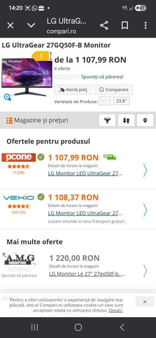 Monitor LG Ultragear 27"