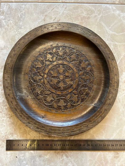 Дървена чиния за стена винтидж