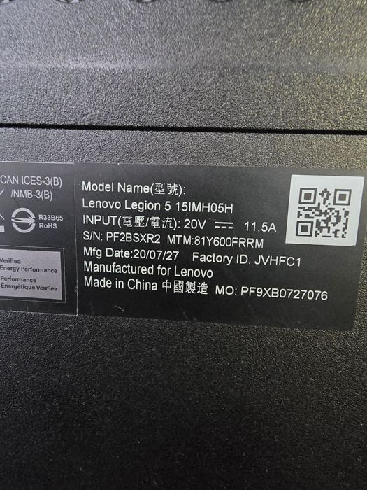 Геймърски Lenovo Legion 5- i5, 16gb ddr4, RTX 2060, 512gb nvme, 144 hz