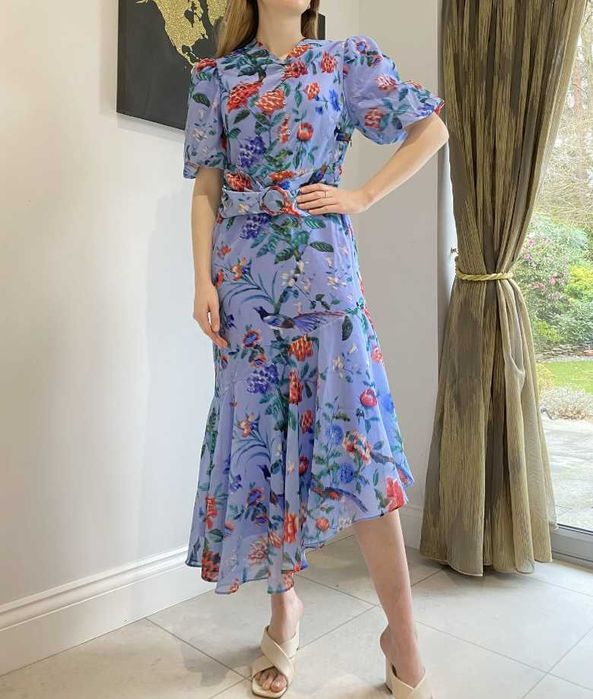 HOPE&IVY дълга синя флорална рокля, нова, р-р XS, пролетна/лятна