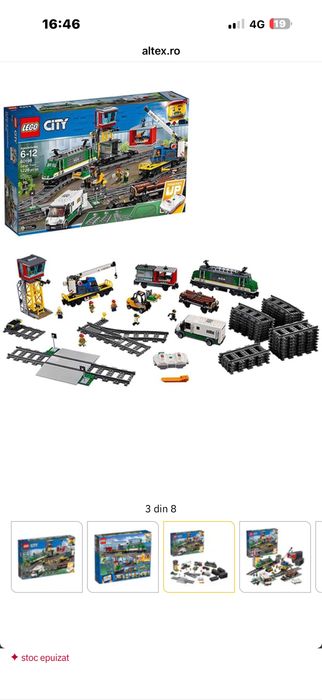 Tren Lego marfar electric cu telecomanda-cod 60198- asamblat