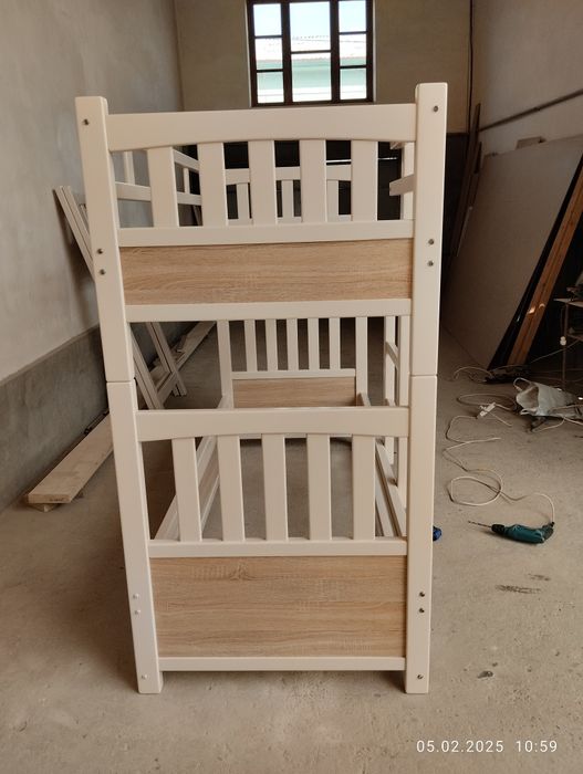 Детский двухъярусный кровать из дерево