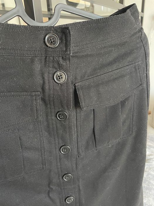 Fustă casual neagră midi cu buzunare și nasturi mărimea xs