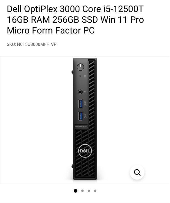 Компактный Dell OptiPlex 3000 Core i5-12500T 16GB RAM 256GB SSD NVMe