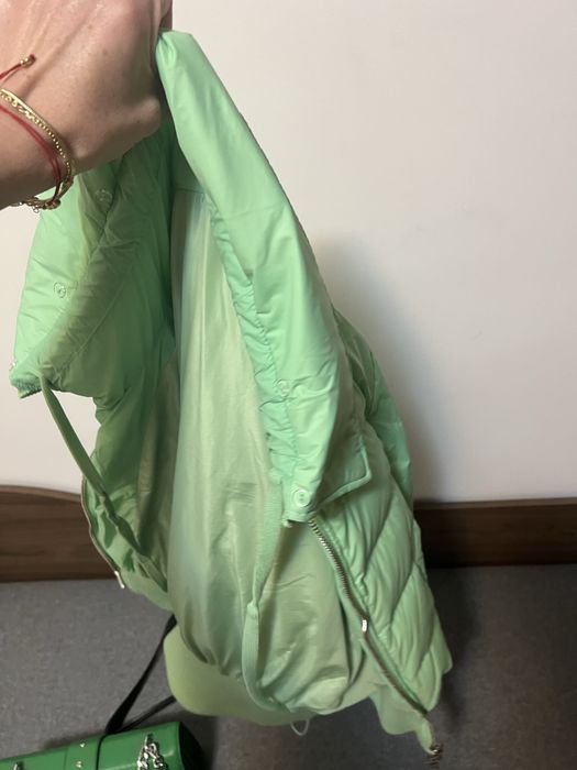 Дамско яке с гъши пух с естествен косъм лисица