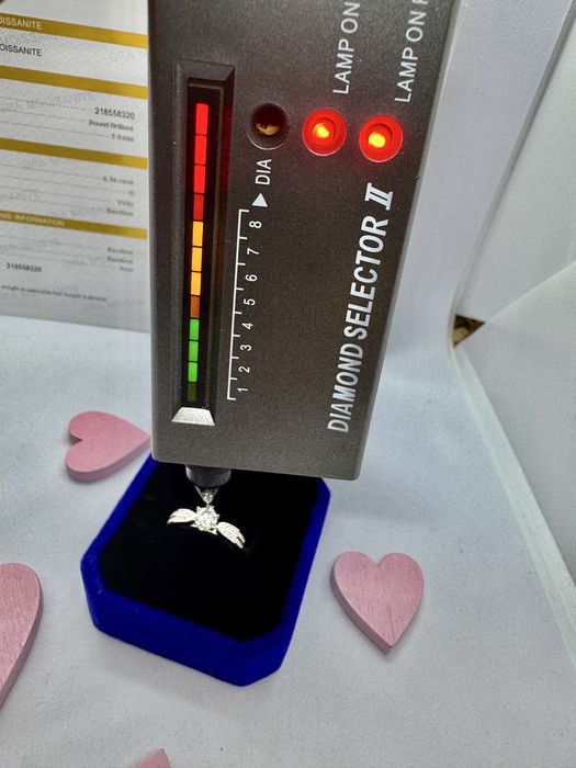 Сребърен пръстен с мойсанит ( диамант ) 0.5 карата